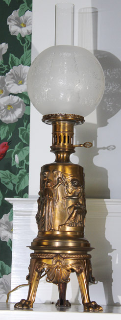 031a - Pair of patinated bronze lamps signed Bardedienne